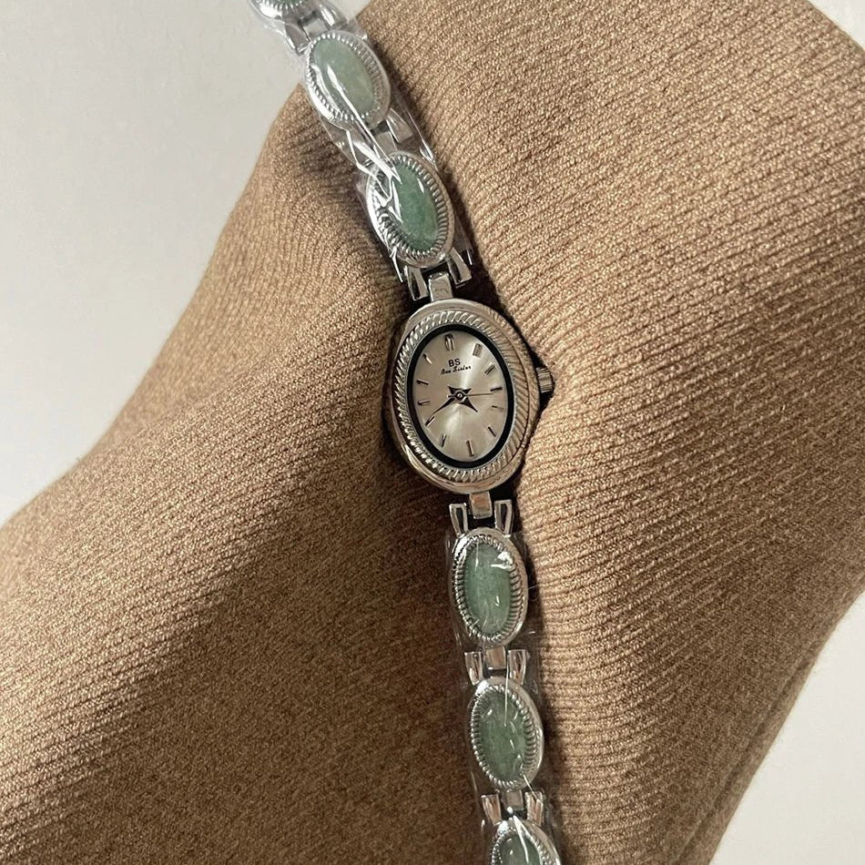Aubrette Elegant Jade Bracelet Watch - Image 10
