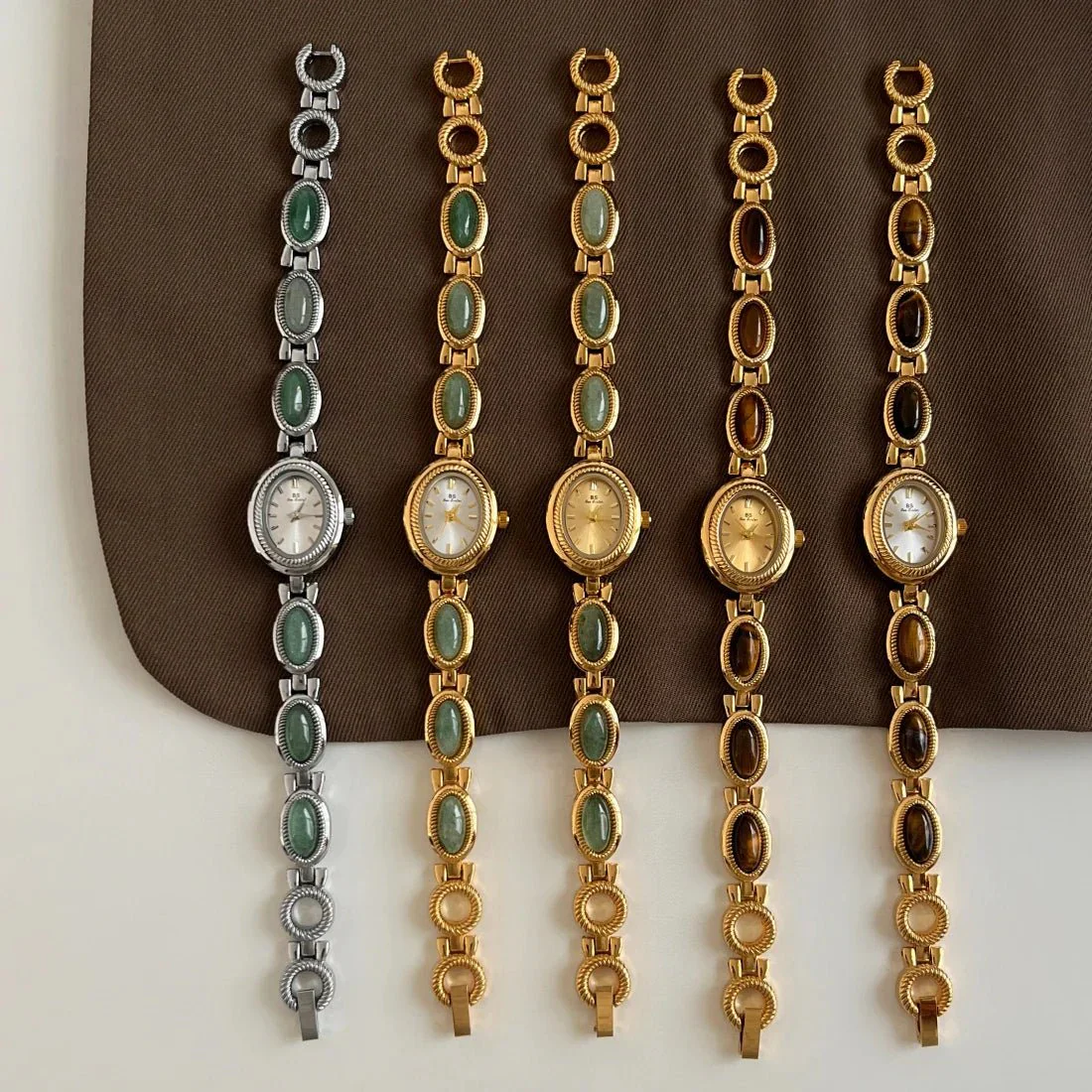 Aubrette Elegant Jade Bracelet Watch - Image 6