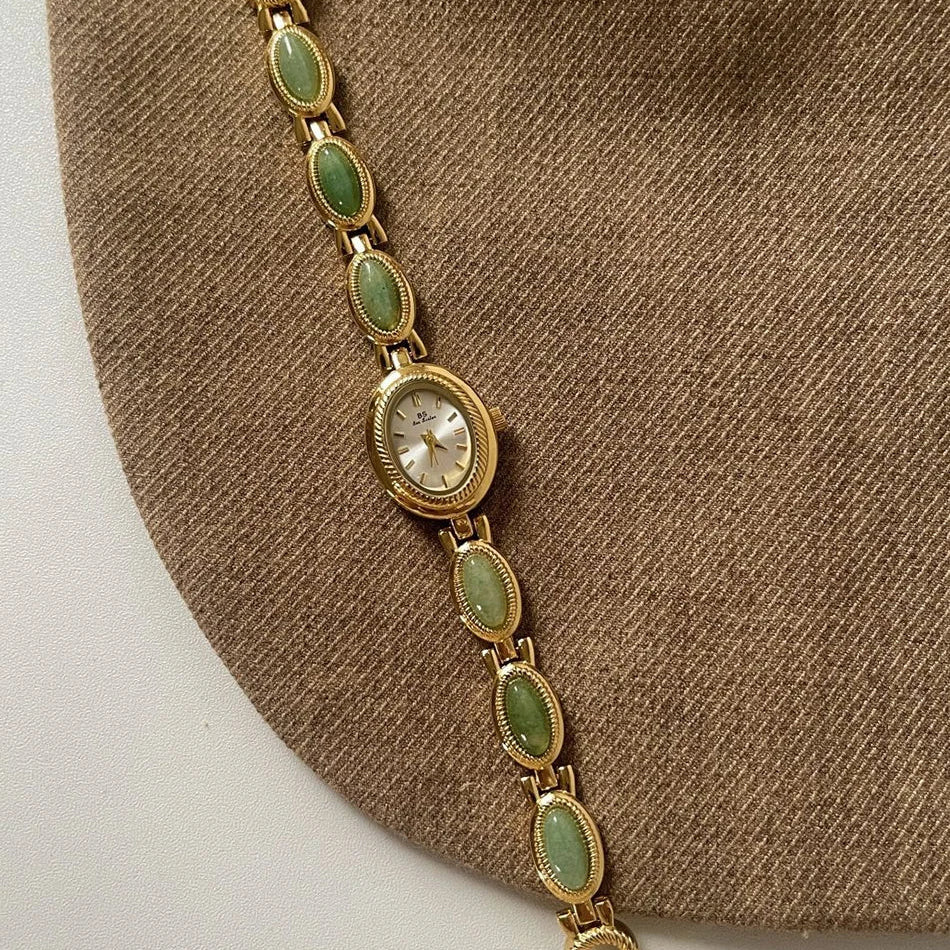 Aubrette Elegant Jade Bracelet Watch - Image 9