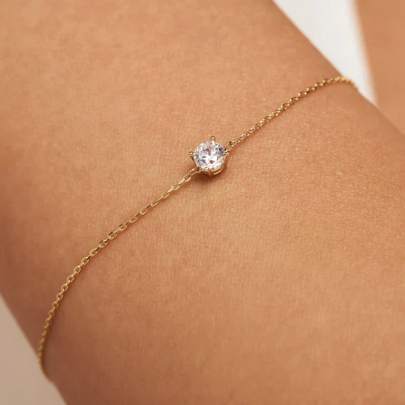 Cléa Moissanite Stone Bracelet | Gold 14k - Image 4