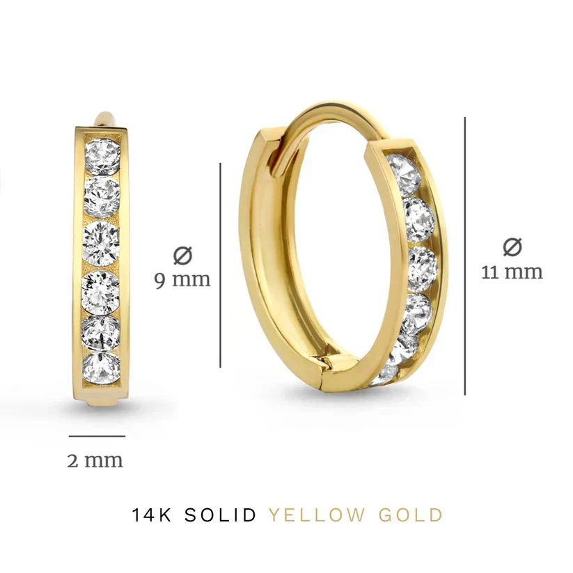 Dara Brillane Stone Earrings Set | Gold 14k - Image 8