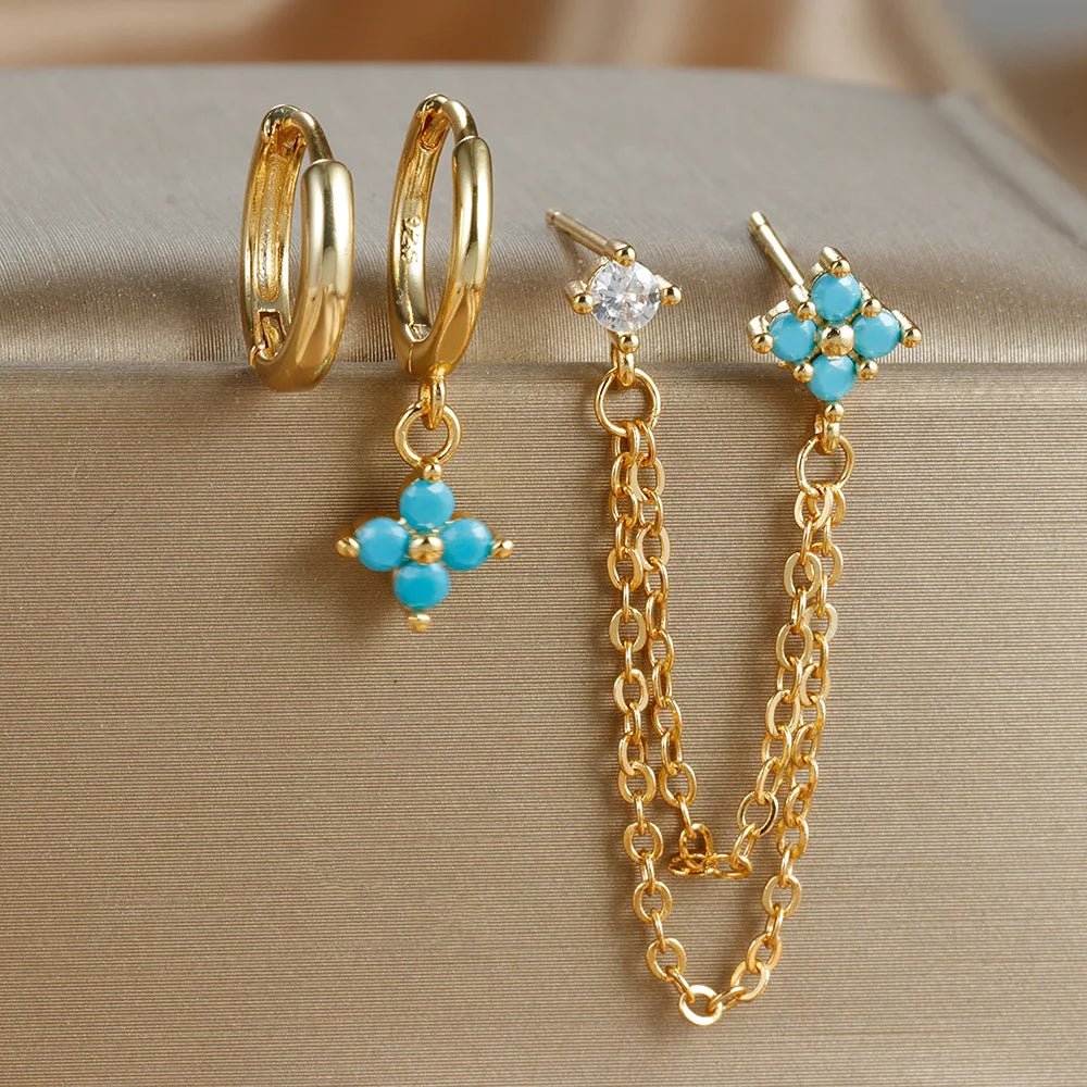 Diantha Floral Hoop Earring Set - Image 5