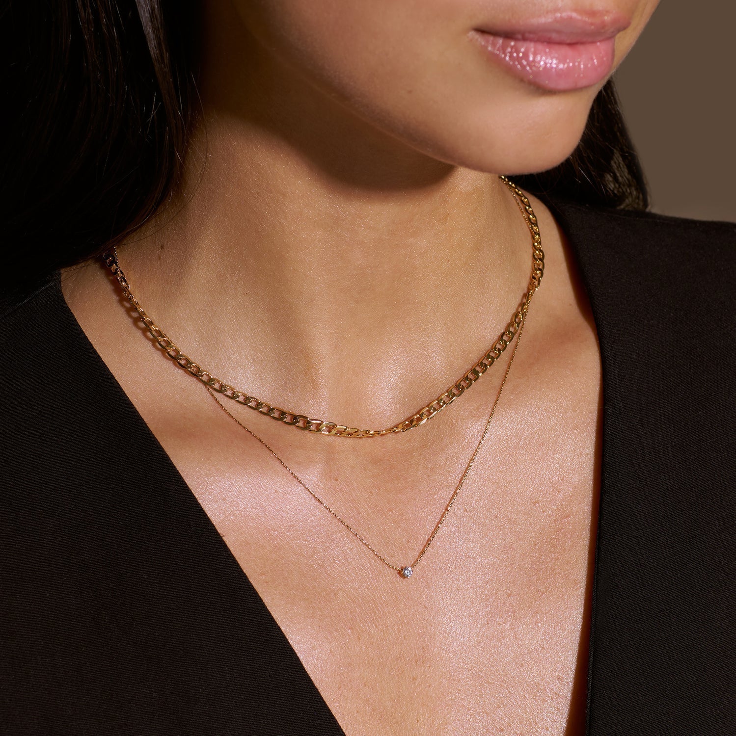 Flat Link Curb Chain Necklace | Gold 16k - Image 4