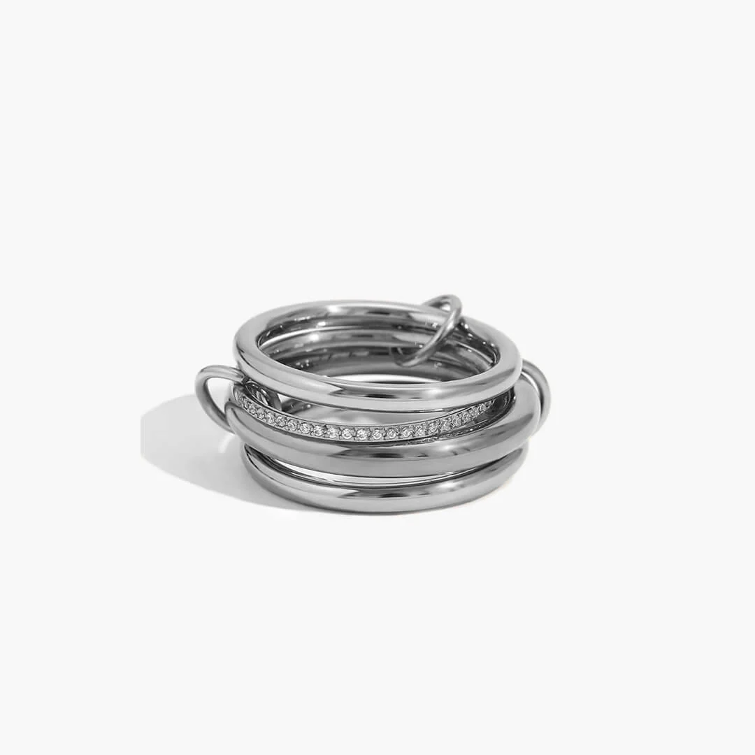 Ivana Minimalist Stacked Four Band Ring - Image 6