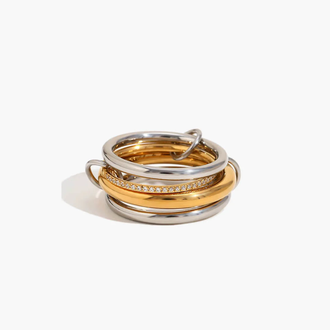 Ivana Minimalist Stacked Four Band Ring - Image 7
