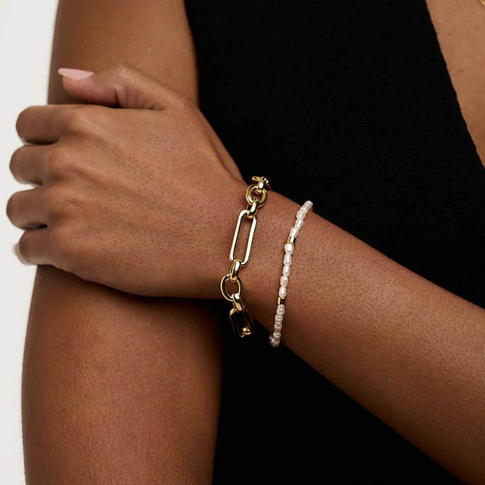 Link T-Bar Bracelet | Gold 16k - Image 4