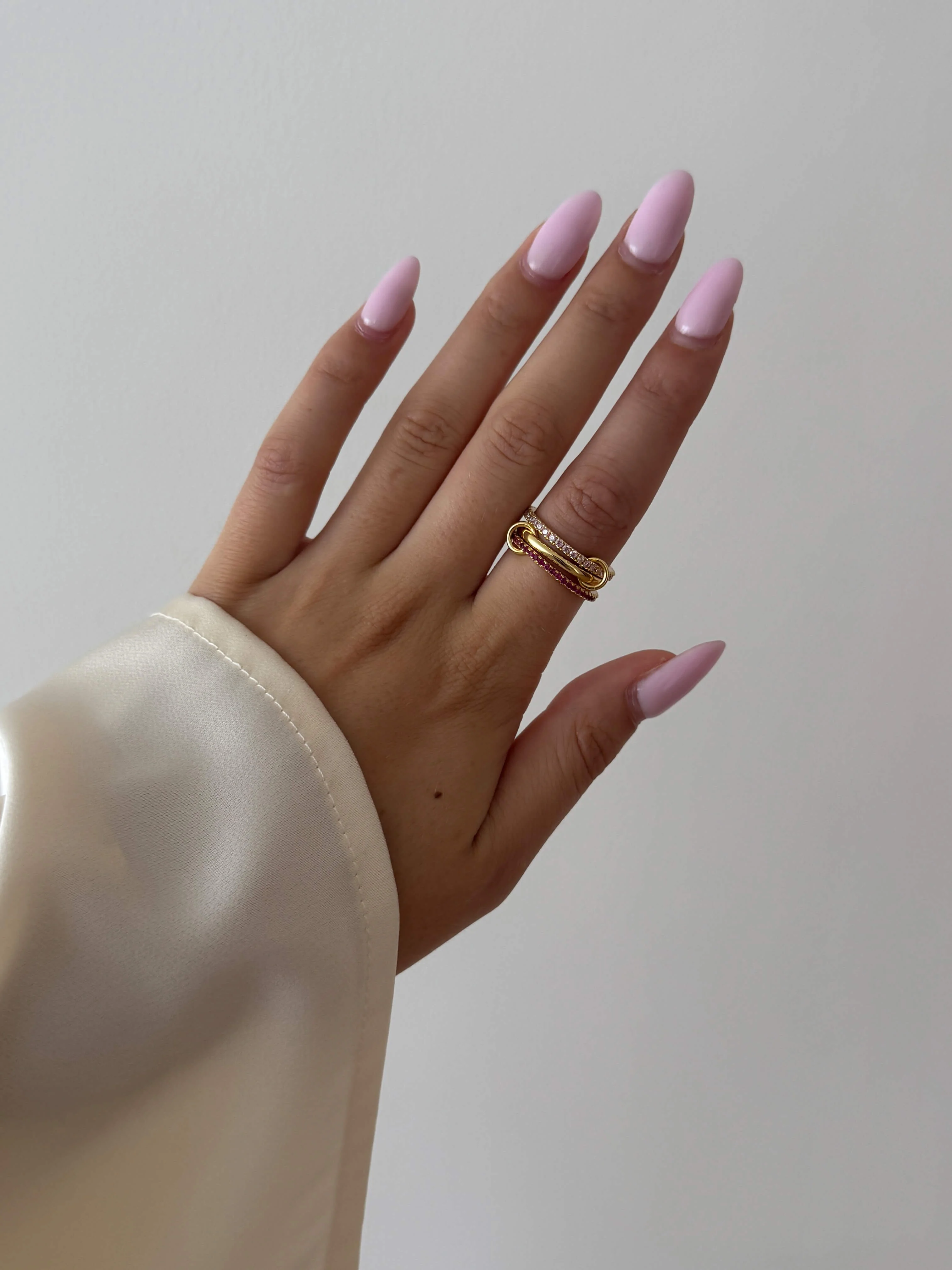 Pink Rhinestone Stacked Ring - Kora Jewelry - Image 3