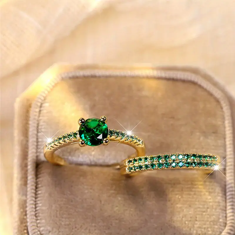 Serena Emerald Duo Ring Set | Gold 18k - Image 4